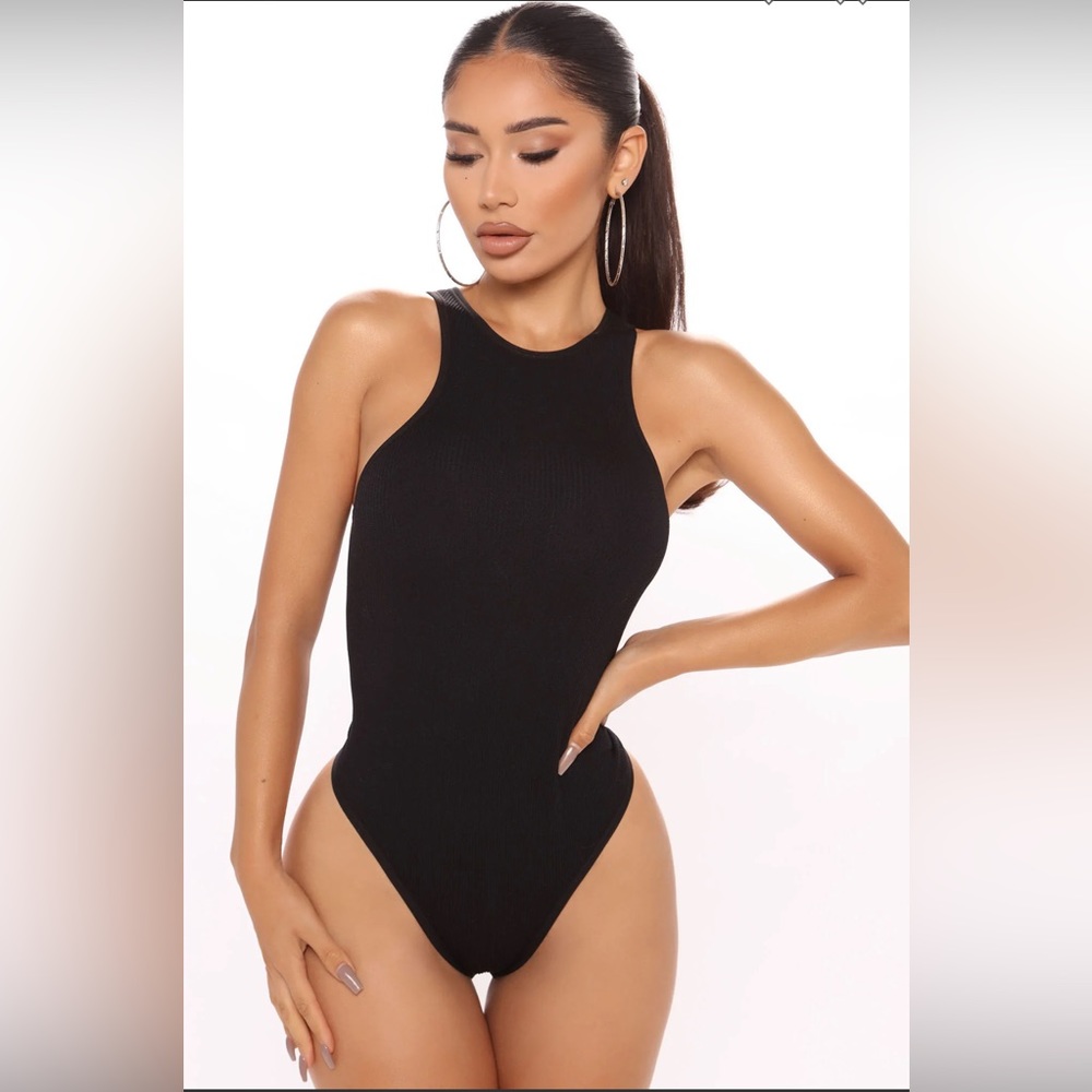 NWT Set of 2 Fashion Nova Everyday Feels bodysuits, 1 black, 1 white, both M/L
